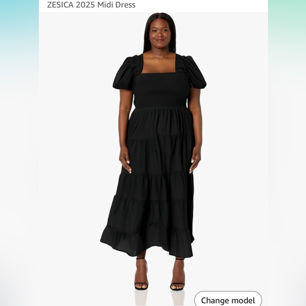 ZESICA Viral Women's Black Midi Dress